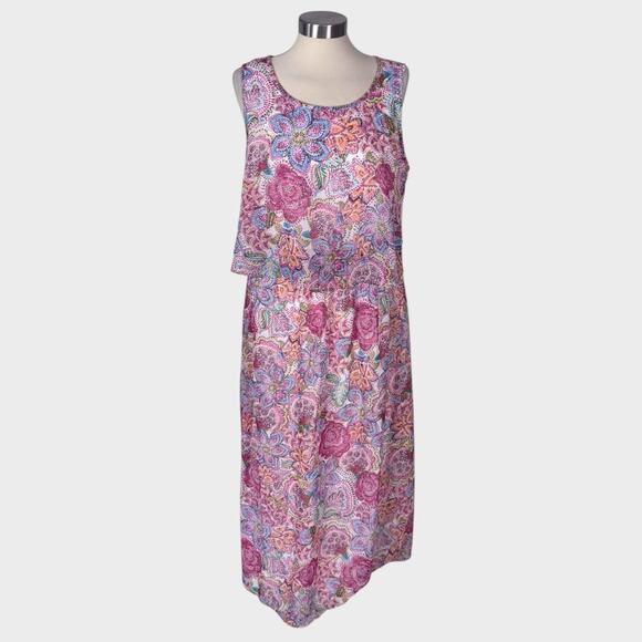 Marissa Olivia NEW NWT Multi Color Floral Tiered Dress Size Large - Picture 1 of 9